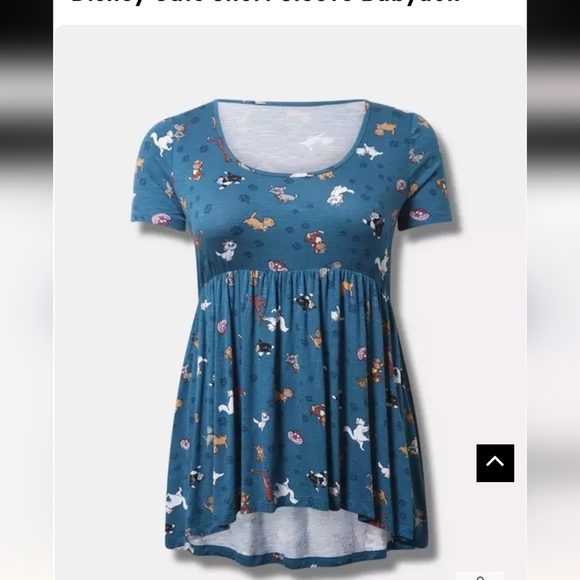 Torrid Disney Cats Short Sleeve Teal Babydoll High Low Top Size 3x NWT - Picture 3 of 13